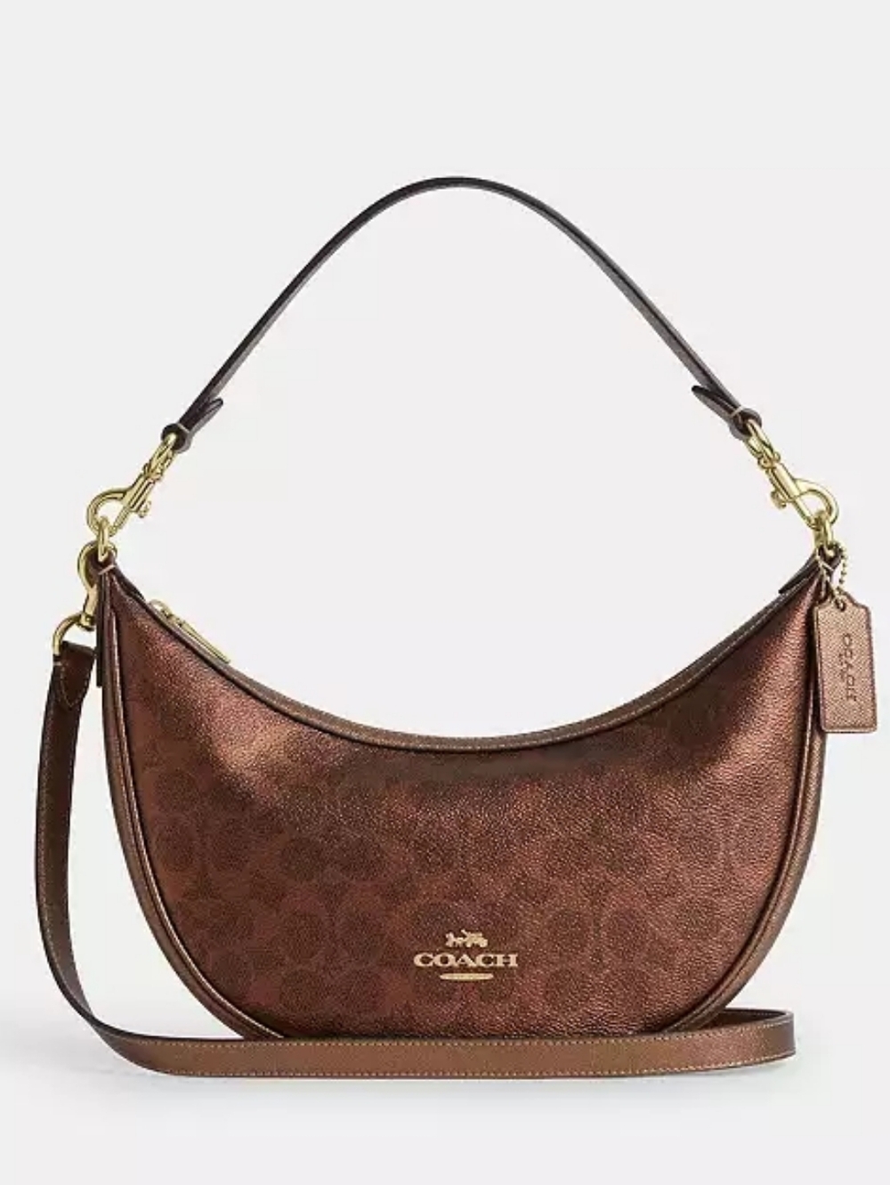 *NWT* COACH Aria Shoulder Bag In Copper/Signature Canvas